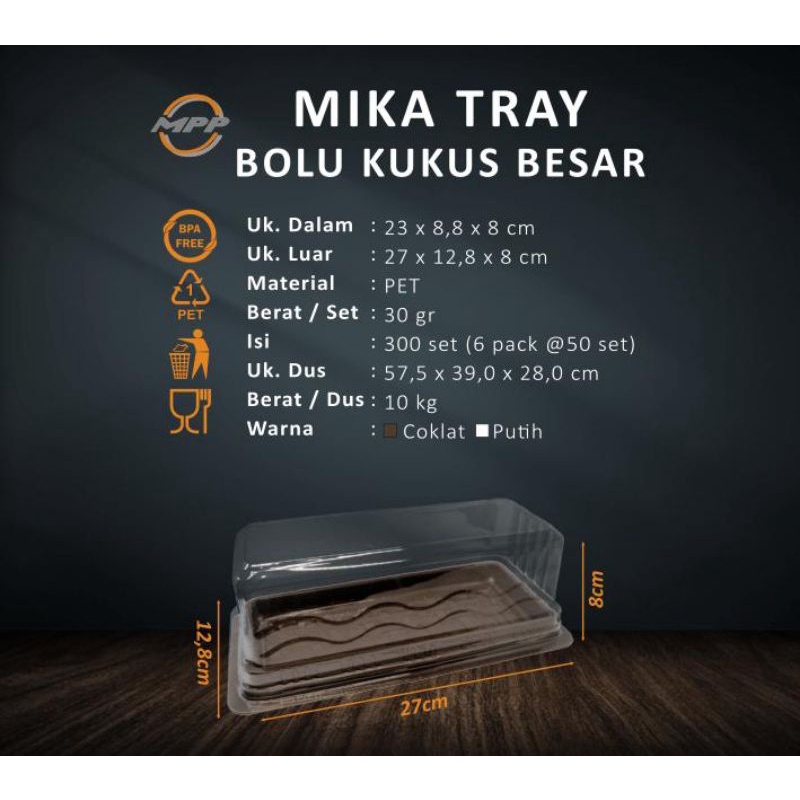 Mika Bolu Gulung Kukus Besar Brownies Kukus Isi 50PCS Warna Coklat