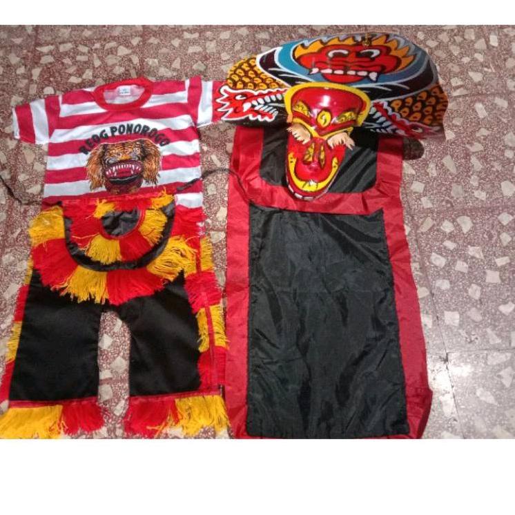Bagus Banget.. Mainan Anak Jadul Barongan Anak Umur 4-10 tahun Full Set Baju Celana Kaos Jaranan Reo
