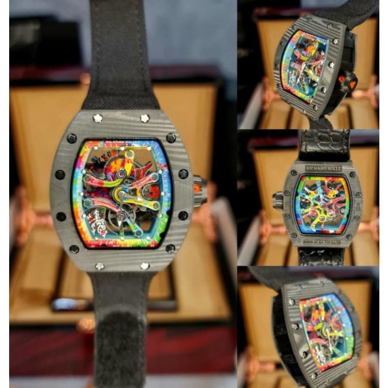 JAM TANGAN COWOK RICHARD RM68-01 CYRIL KONGO CARBON VELCRO BEST CLONE