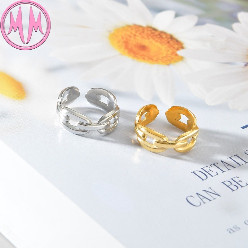 MORYMOSHI R359 Cincin Wanita Ring Rantai Titanium Stainless Anti Karat Anti Luntur Fashion Korea