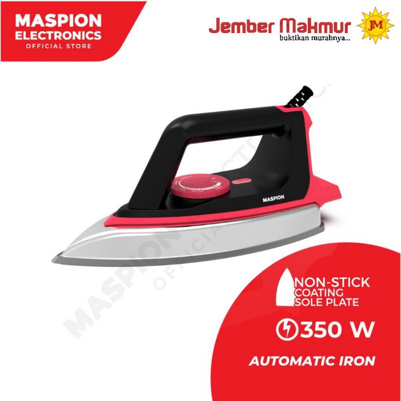 MASPION AUTOMATIC IRON SETRIKA HA-390 BLACK PINK