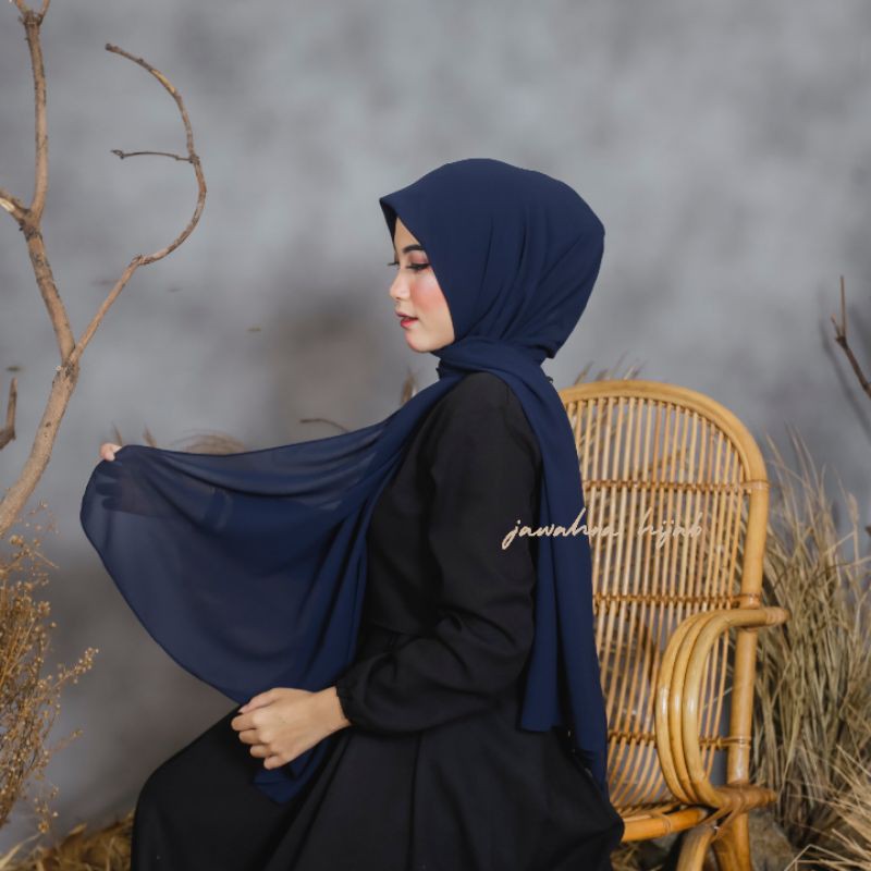 KHAIRA (PASHMINA SQUARE) part. 1 / PASHMINA CERUTY / PASHMINA ANTEM / PASHMINA ANTI TEMBEM-PS NAVY