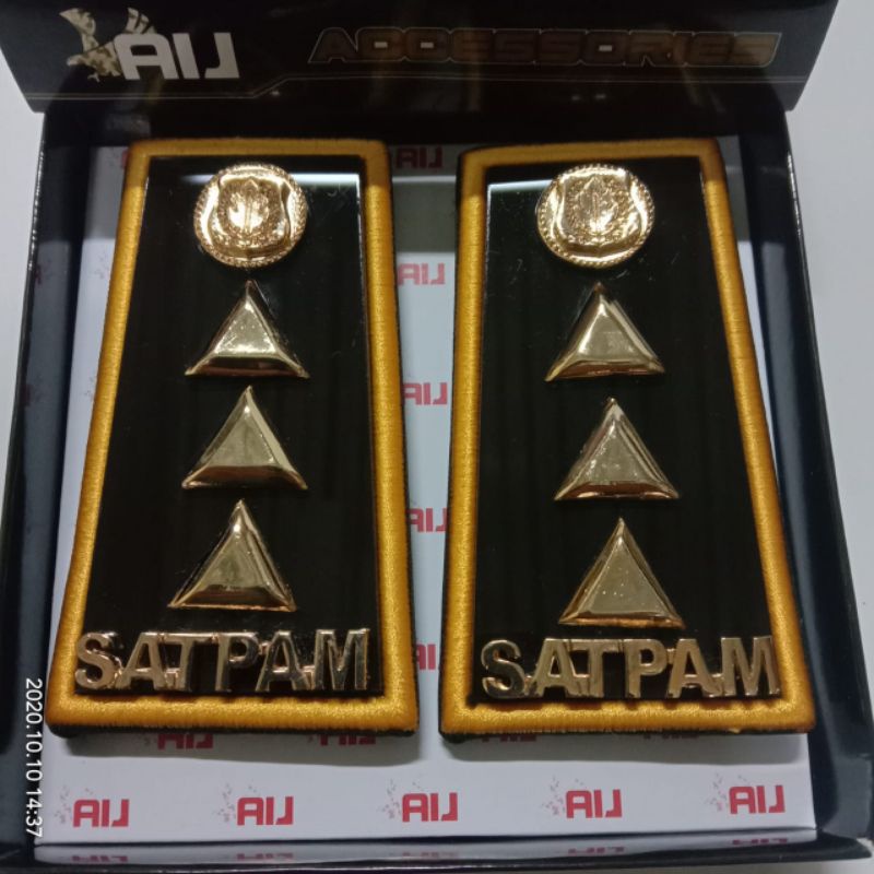 Tph security terbaru supervisor utama akrilik mika | Pangkat satpam gada madya 3 kuning gold mika
