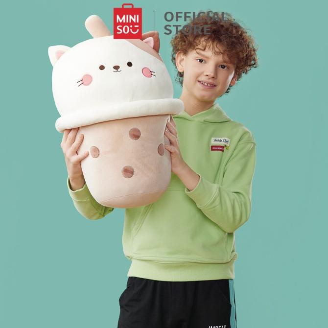 MINISO Boneka Teh Susu Kucing Bubble Milktea Besar Boneka Mainan Mewah