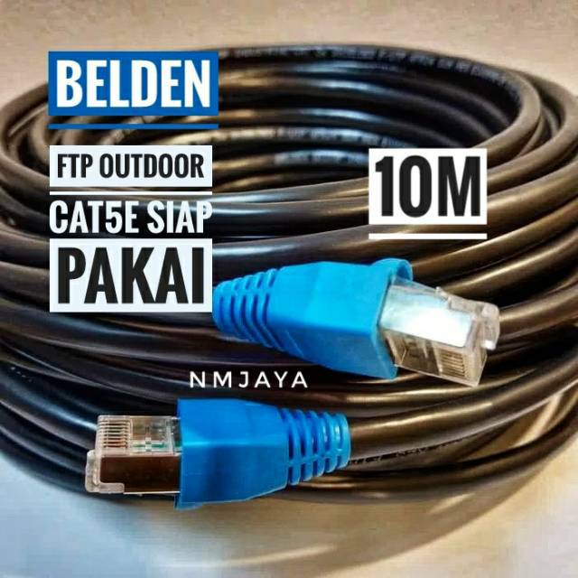 Belden Kabel Lan Outdoor 10 meter STP CAT5e dicrimping rj45 STP Cat5e Belden Tipe 50105F Warna Hitam