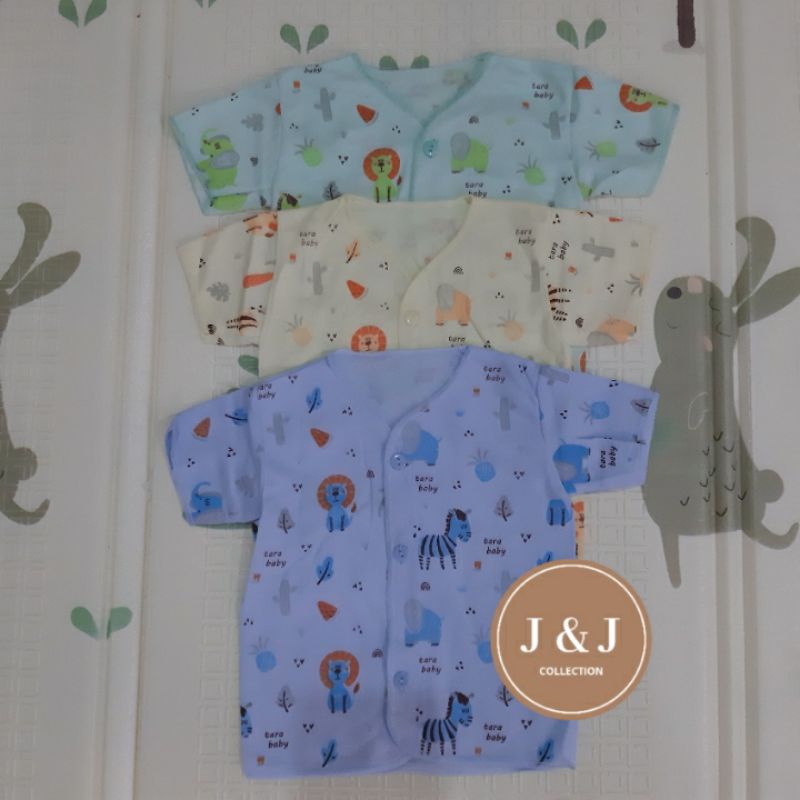 3 pcs Baju bayi  tangan pendek Merk TARA (0-3BULAN)