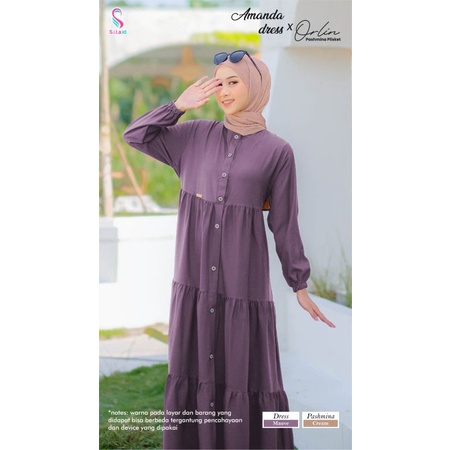 Amanda dress ORI by sita.id /gamis set syar'i/ gamis set pashmina/ dress kekinian murah free ongkir