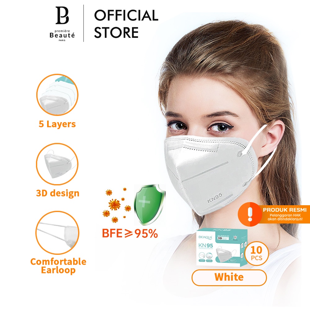 𝗣𝗥𝗘𝗠𝗜𝗘𝗥𝗘 𝗕𝗘𝗔𝗨𝗧𝗘 KN95 Masker KN95 10Pcs  FaceMask BNP EVO Adult 5ply BFE 95% N95 10pcs/ 20pcs/ 50pcs