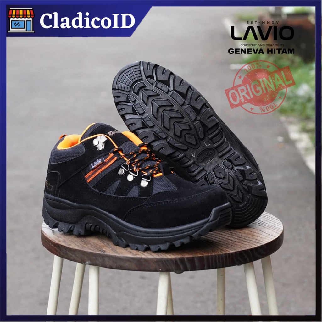 Sepatu Boots Pendek Pria Sefty Ujung Besi Safety Shoes Low Cut Kerja Lapangan Proyek Outdoor Hiking Mendaki Gunung Lavio Geneva