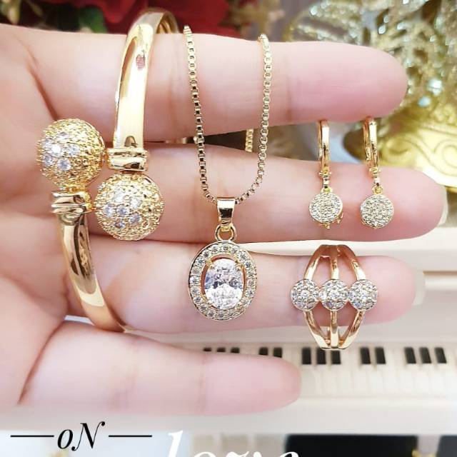 Xuping set perhiasan lapis emas 24k 1508i