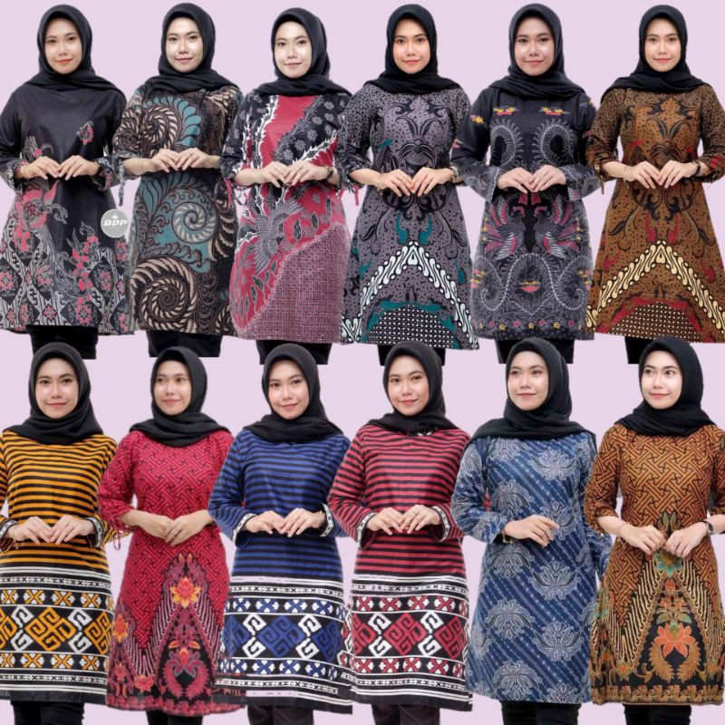 Terlaris SERUT GENES JELITA TUNIC NAVBOR YELBOR WHITBOR CREAMBOR TUNIK BATIK MODERN HRB030 DOLBI DOB