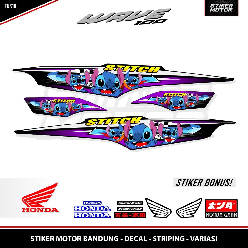STRIPING SUPRA FIT NEW STITCH / WAVE 100 / WAVE 100 S / STICKER WAVE 100 / STIKER / HONDA