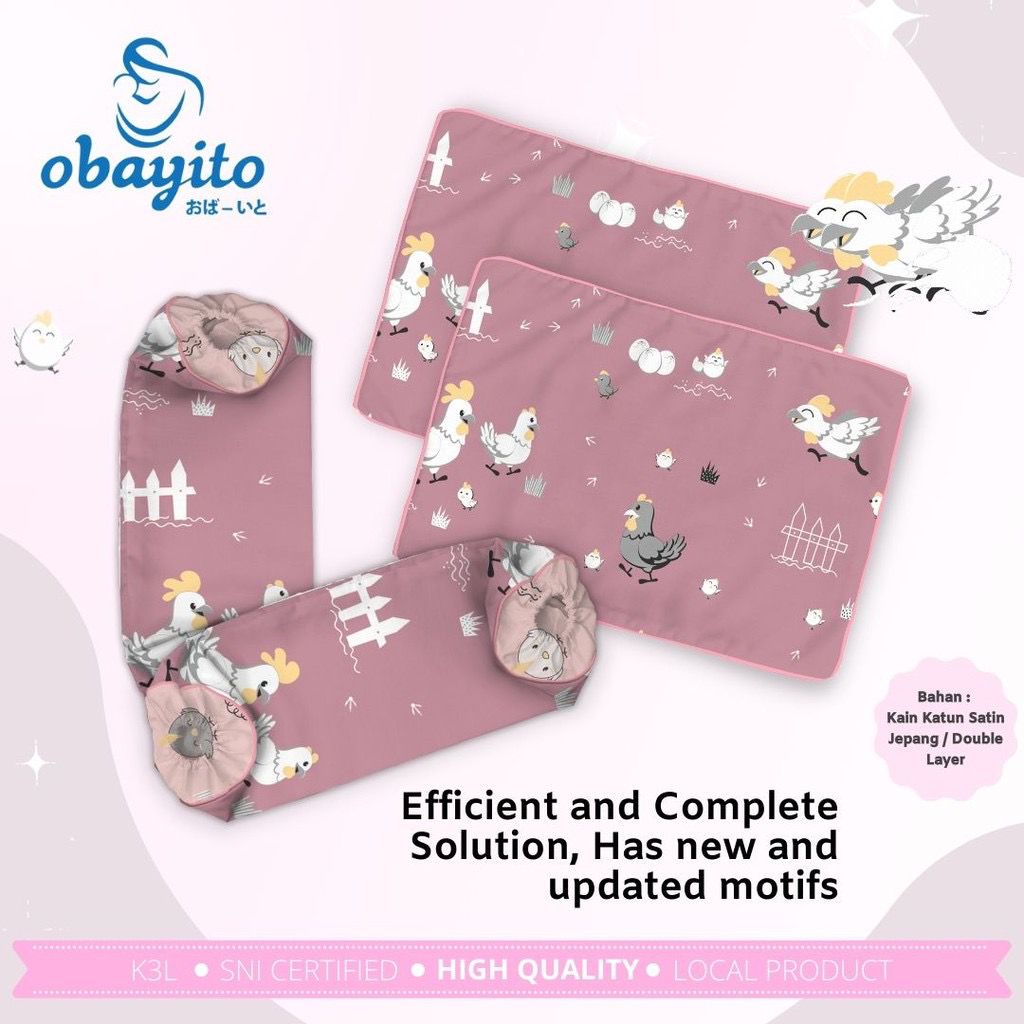 Obayito Sarung Bantal Baby Set Isi 4 - Sarung Bantal