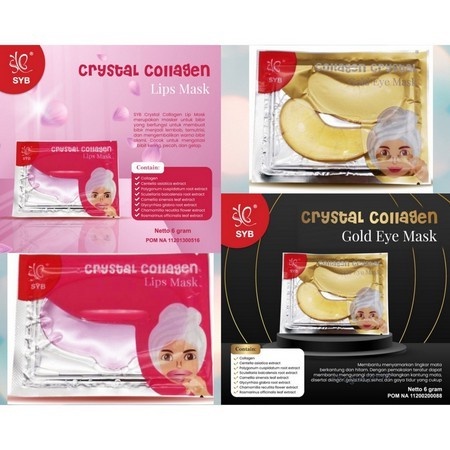 ✿ MADAME ✿ SYB CRYSTAL COLLAGEN EYE MASK LIP MASK - MASKER BIBIR MASKER MATA BPOM