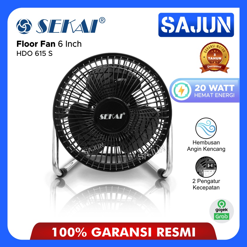 SEKAI Desk/Floor Fan 6 inch HDO615S Kipas Angin Meja Lantai HDO 615 S