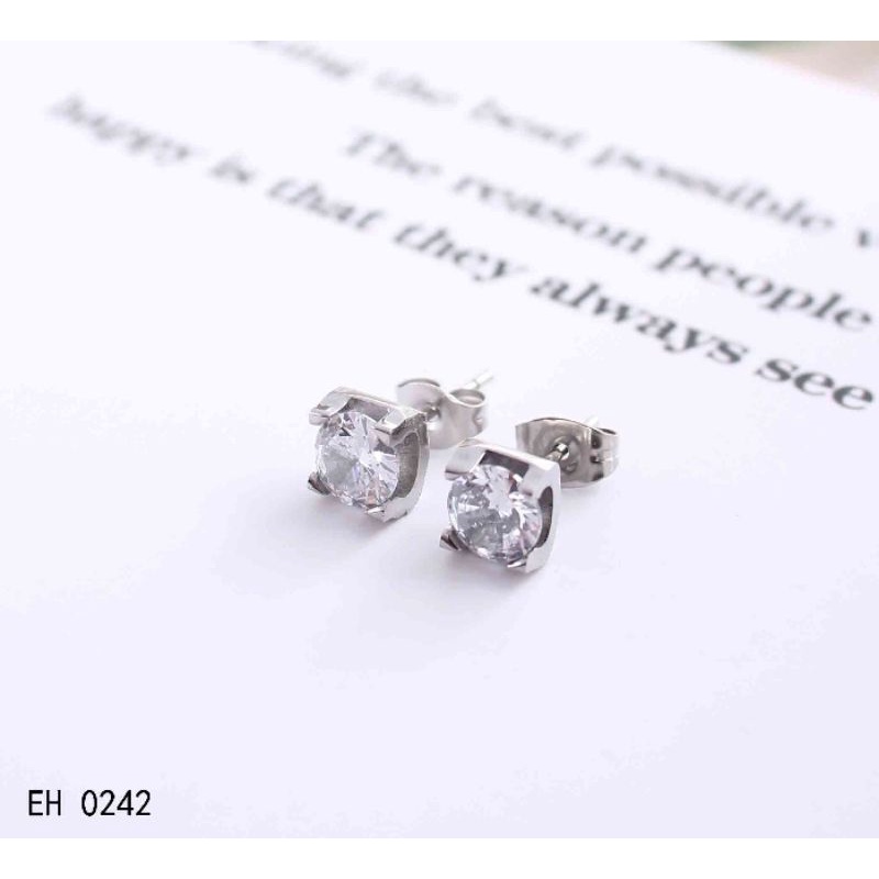 Anting titanium permata perhiasan fashion 0242