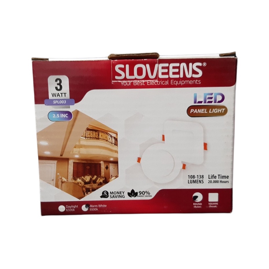 Sloveens Lampu Downlight LED Panel Inbow 3 Watt