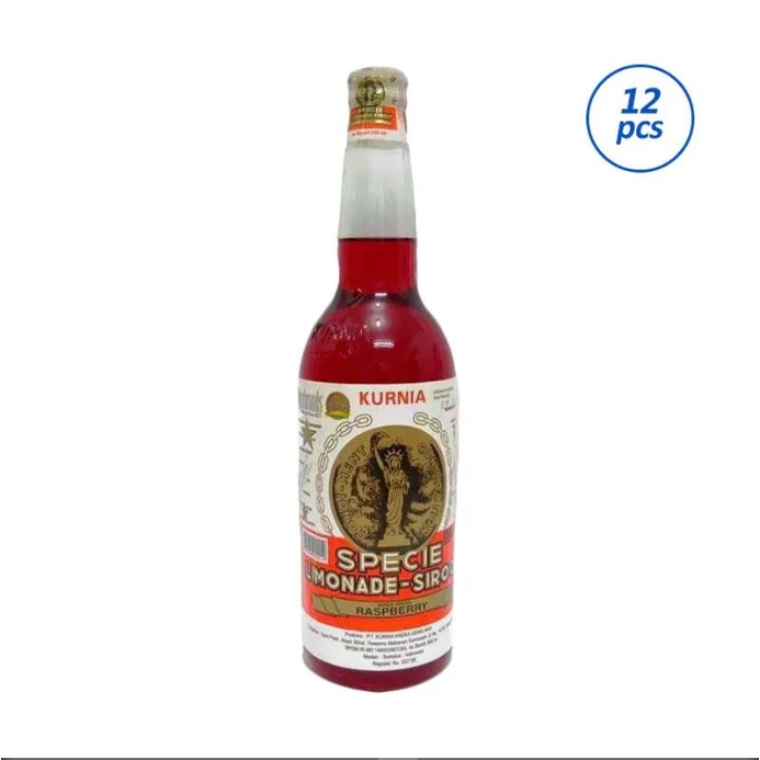 Syrup Kurnia Raspberry Sirup ACEH Kurnia MERAH 600 ML 1 IKAT ISI 1 LUSIN 12 BOTOL