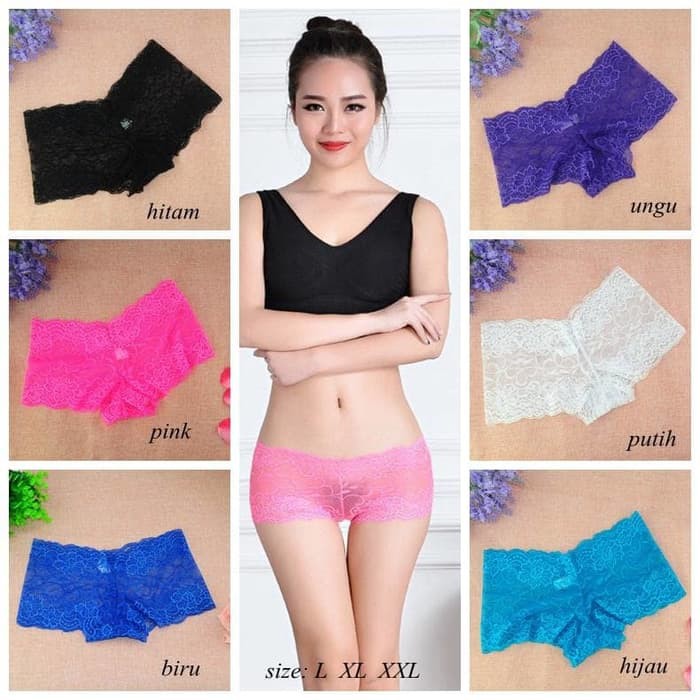 (COD) Celana Dalam Wanita Sexy Transparan boxer Seamless G string Motif C211/ 3pcs dan 6pcs /  RANDOM / BISA SATUAN