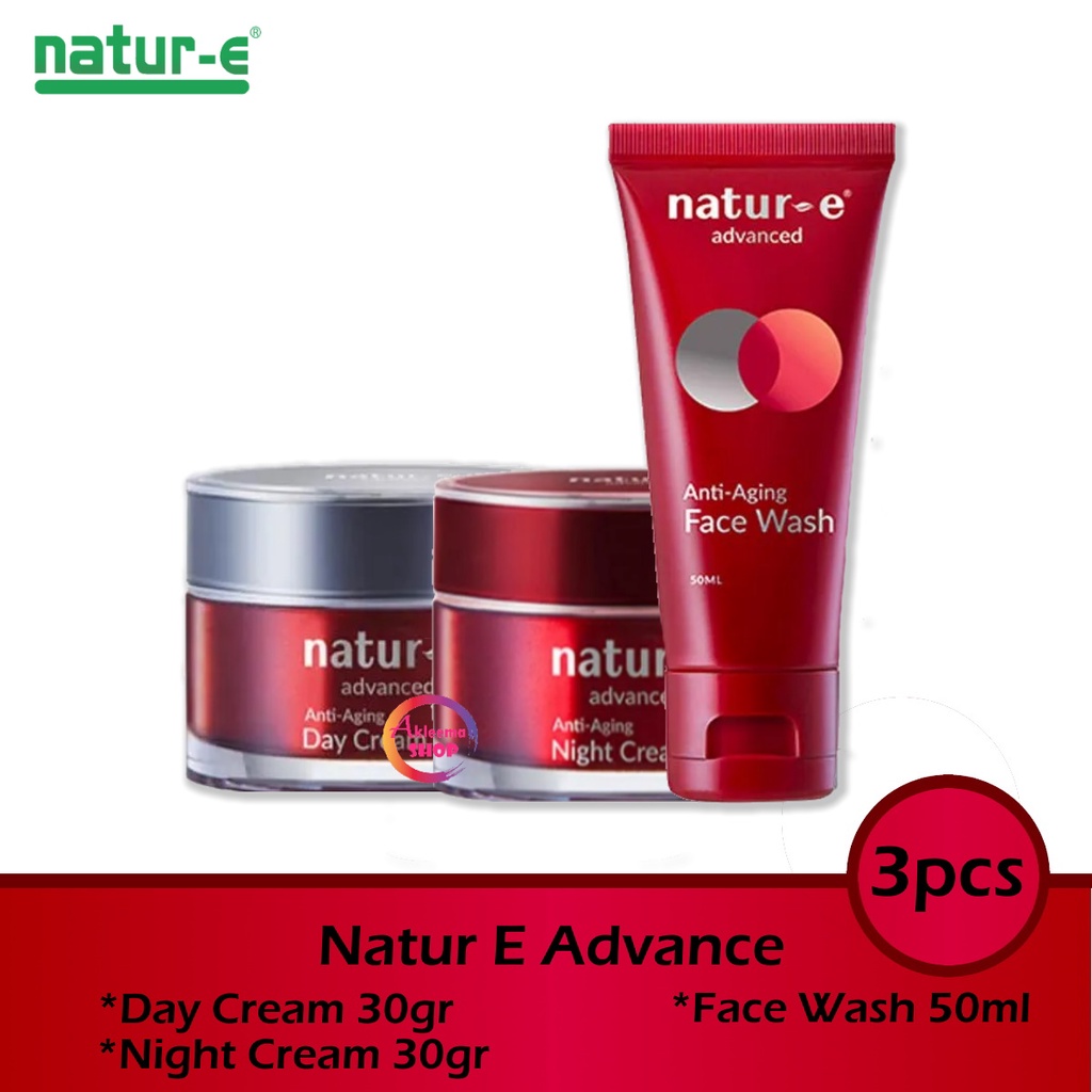 Paket Natur E Advance 3pcs (Day Cream 30gr+Night Cream30gr+Face Wash 50ml)