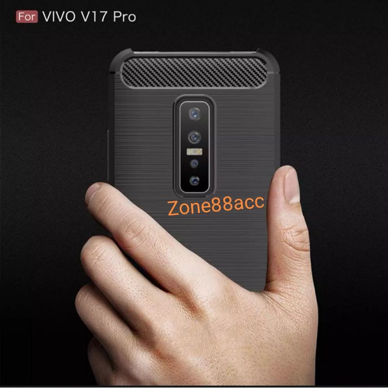 Silicon Case VIVO V17 Pro Softcase iPAKY Carbon Casing Cover TPU