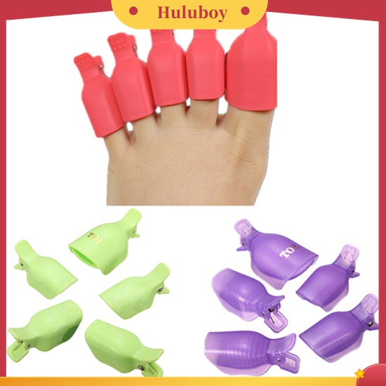 Huluboy Huluboy♡ 5pcs Klip Cap Soak Off Untuk Menghapus Kutek UV Gel