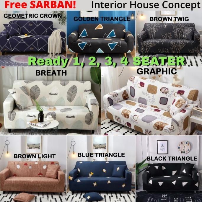 Cover Sofa 2 SEATER Stretch Elastis Sarung Sofa Kain Sofa Bed 2 Seater