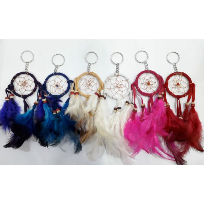 Gantungan Dream Catcher Jaring Bulu Unggas 12buah Kulakan Grosir