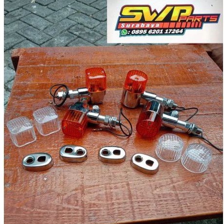 lampu sein motor ritting motor merk day model kotak dan bulat