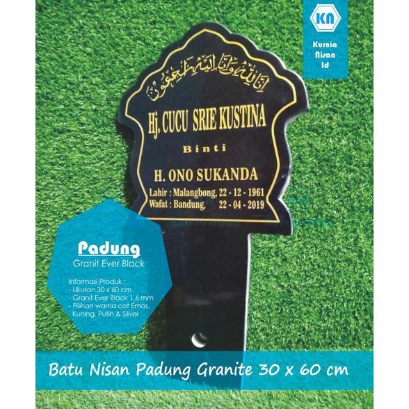 #####] BATU NISAN PADUNG / TUTUNGGUL PADUNG BERDIRI / GRANIT HITAM 30 x 60 cm