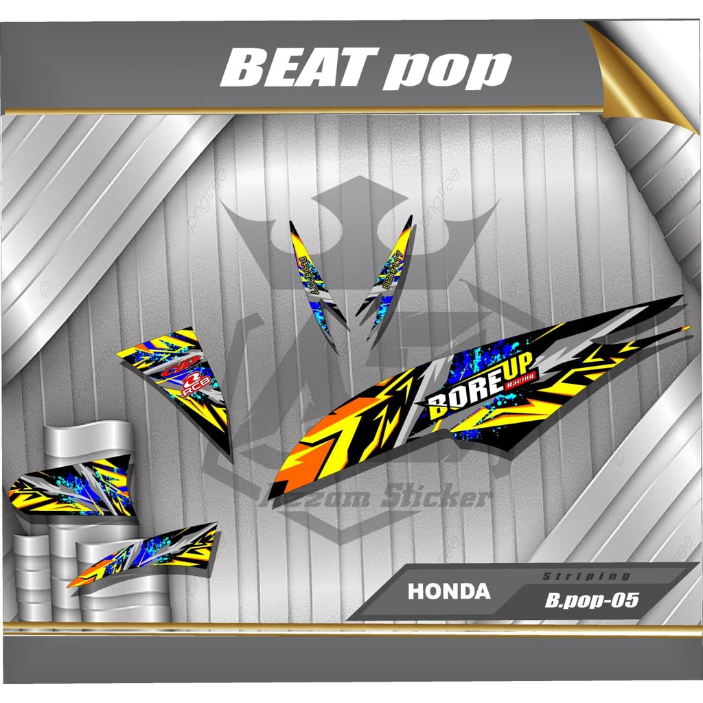 Striping Variasi Motor Beat Pop - Sticker  Skotlet Motor Beat Pop Body List Body List Scotlite Race