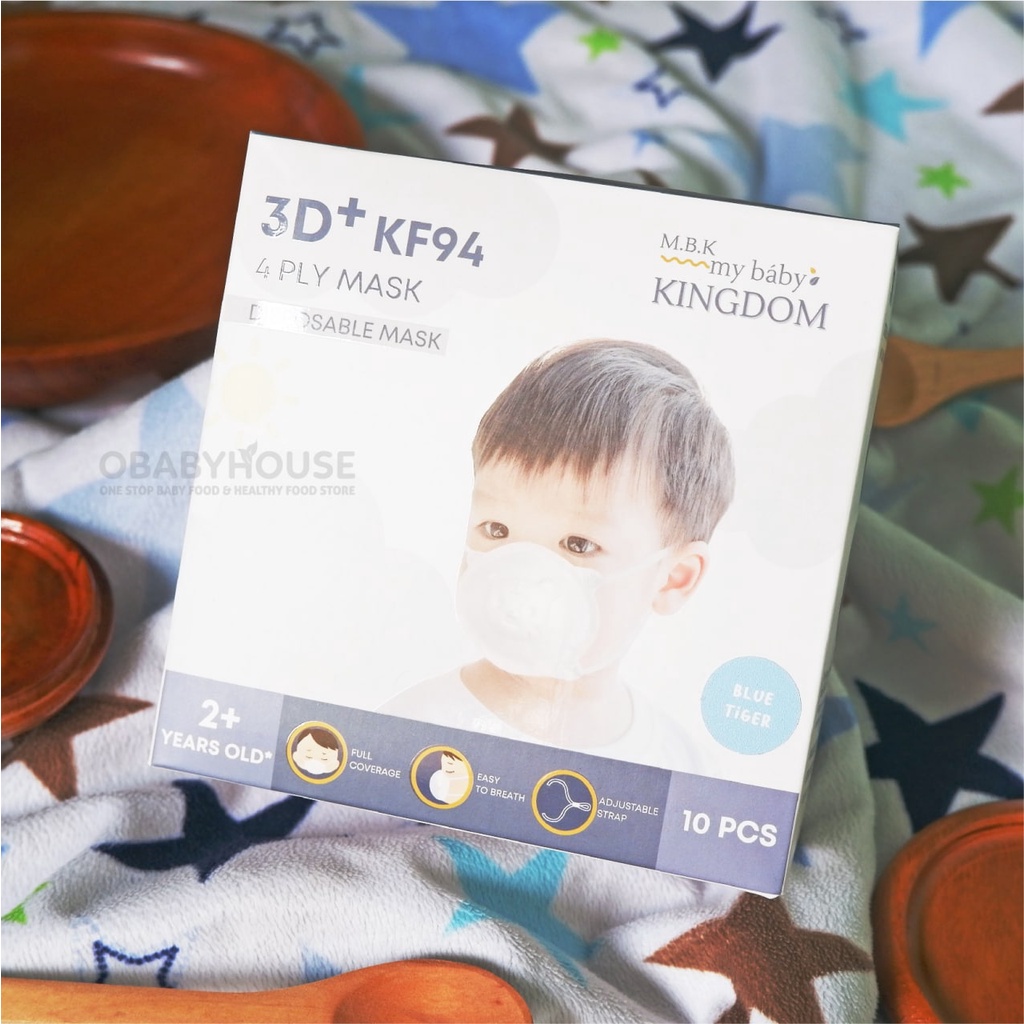 My Baby Kingdom - Masker Anak 3D+ KF94 (isi 10 pcs) - BLUE TIGER