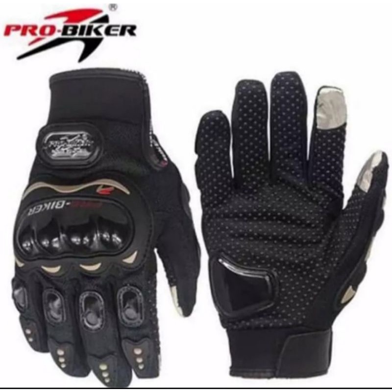 Sarung Tangan Motor Pria Full Jari Touchscreen Keren Biker Glove Touch Screen Kulit Murah