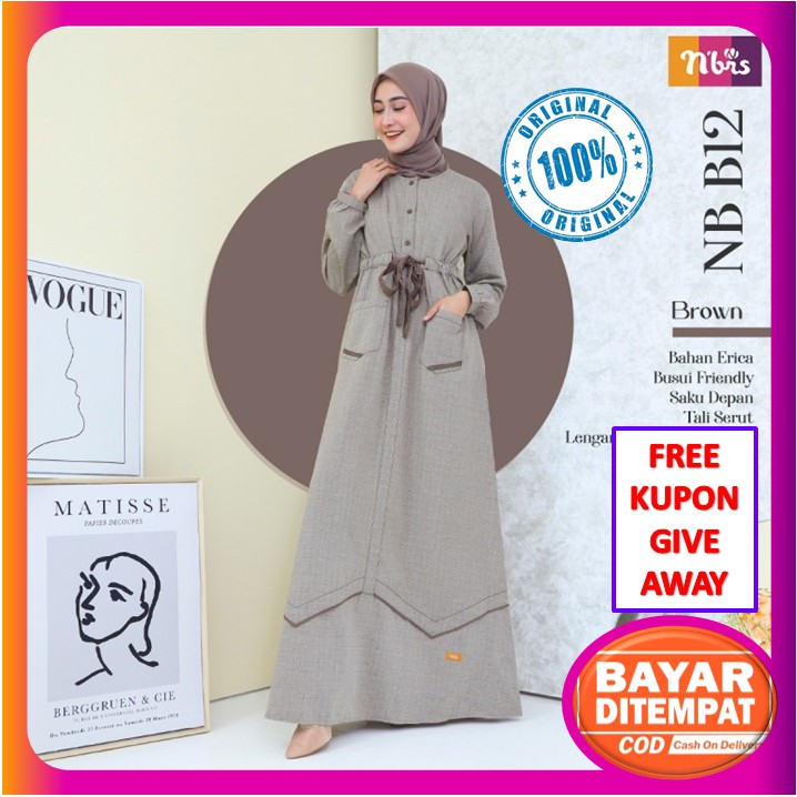 Nibras Gamis Terbaru 2021 Baju Dress Gamis Nibras Promo Wanita Dewasa Syari Diskon Original NB B12