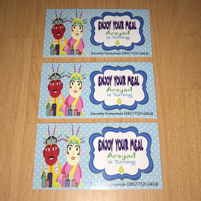 

Label meal ondel ondel uk 11.5x6 cm