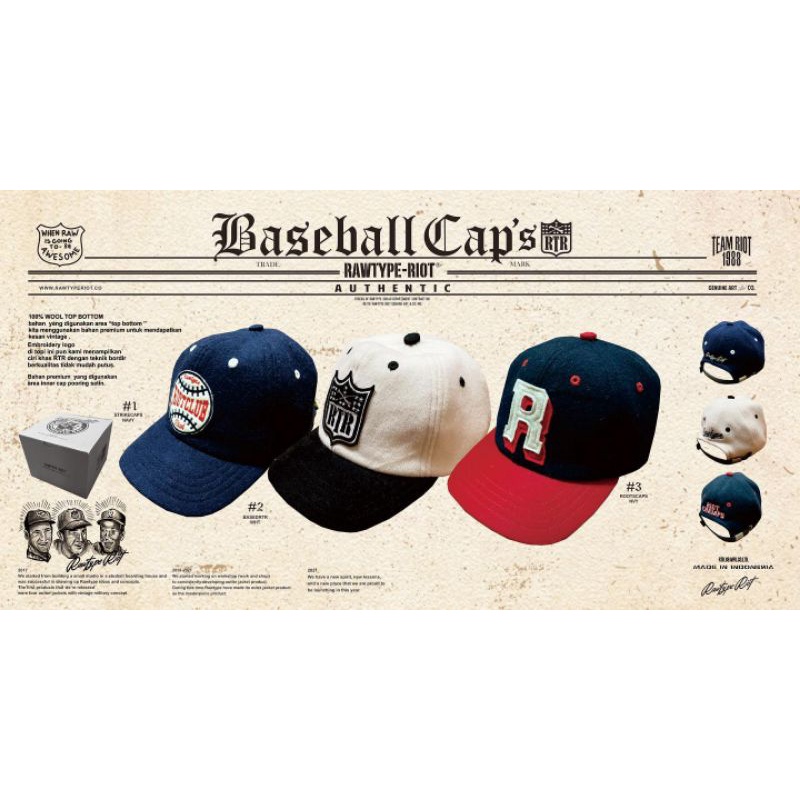 Baseball Caps Rawtype Riot White