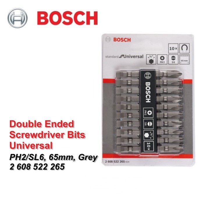 Mata Obeng Double Ended Bosch PH2/SL6 65mm Set