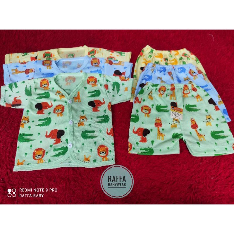 PAKET HEMAT ISI 18PCS/9STEL BAJU+CELANA BAYI, MOTIF ANIMAL