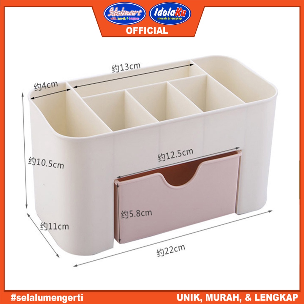 IDOLAKU Rak Kosmetik Mini / Laci Kosmetik Plastik Multifungsi / Organizer Kosmetik