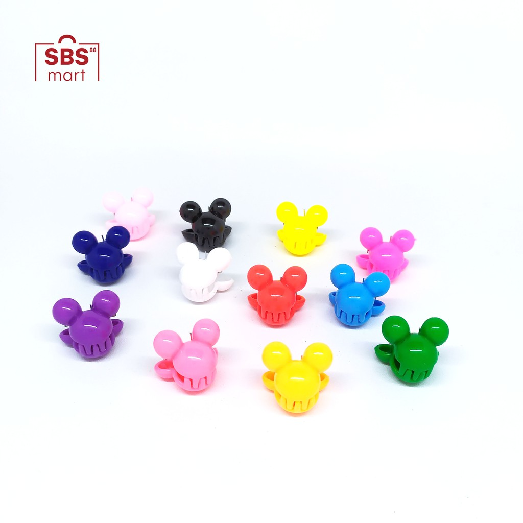 JEPIT RAMBUT MINI GLOSSY MICKEY - Jepit Poni Aksesoris Rambut Anak Lucu Colorful - Jepit Kutu Korea