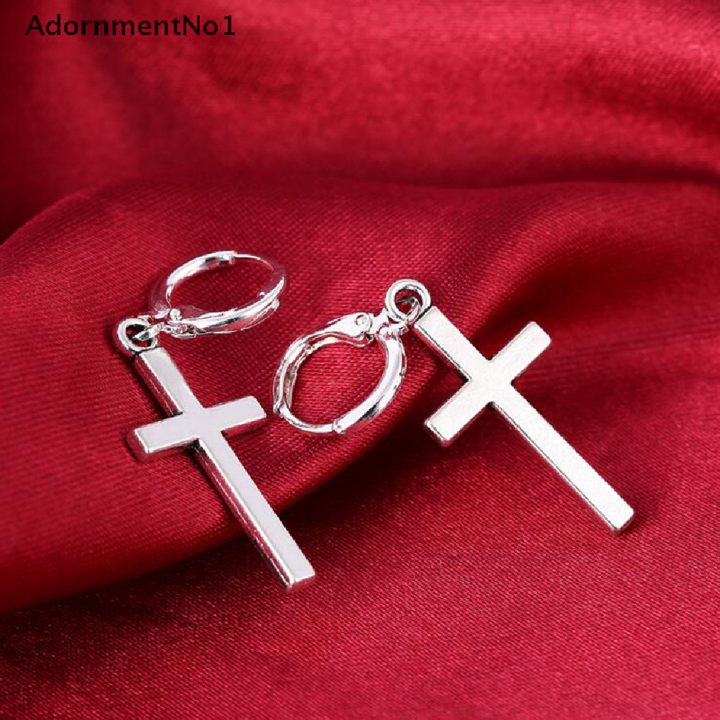 (AdornmentNo1) Anting Tusuk Gantung Desain Salib Gaya Punk Menarik Untuk Wanita