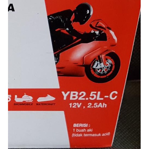 ❀ Aki motor basah | accu yuasa YB2.5L-C ☂