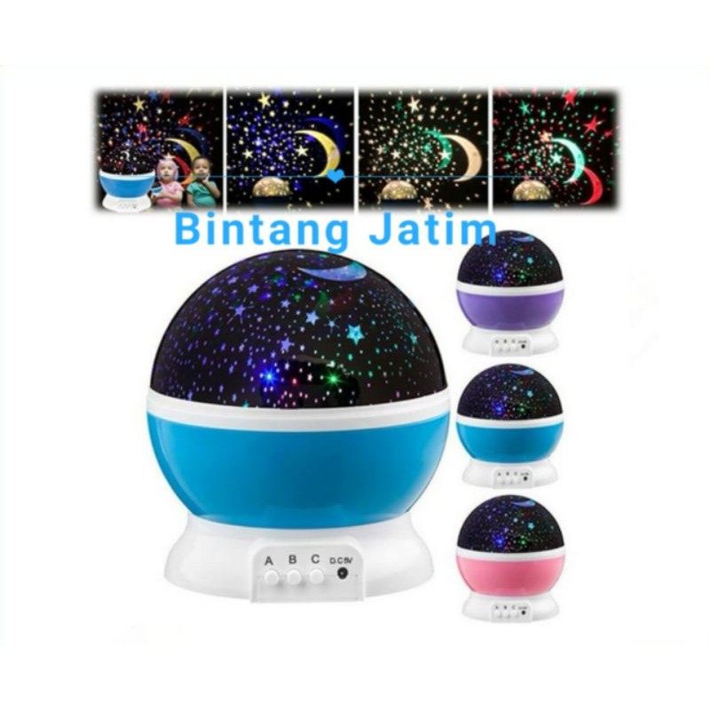 Lampu Tidur Hias Unik Dengan Model Proyektor Motif Bulan Bintang Sky Galaxy