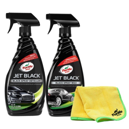 Turtle Wax [BUNDLE] Jet Black Spray Detailer + Spray Wax +Mikrofiber