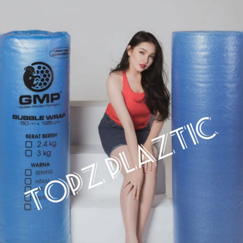 

Bubble Wrap BIRU GMP bungkus biru
