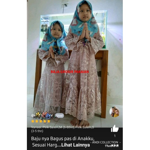 Baju Gamis Anak Rara Full Brukat Premium Usia 2-12 Thn/Baju Pesta Anak