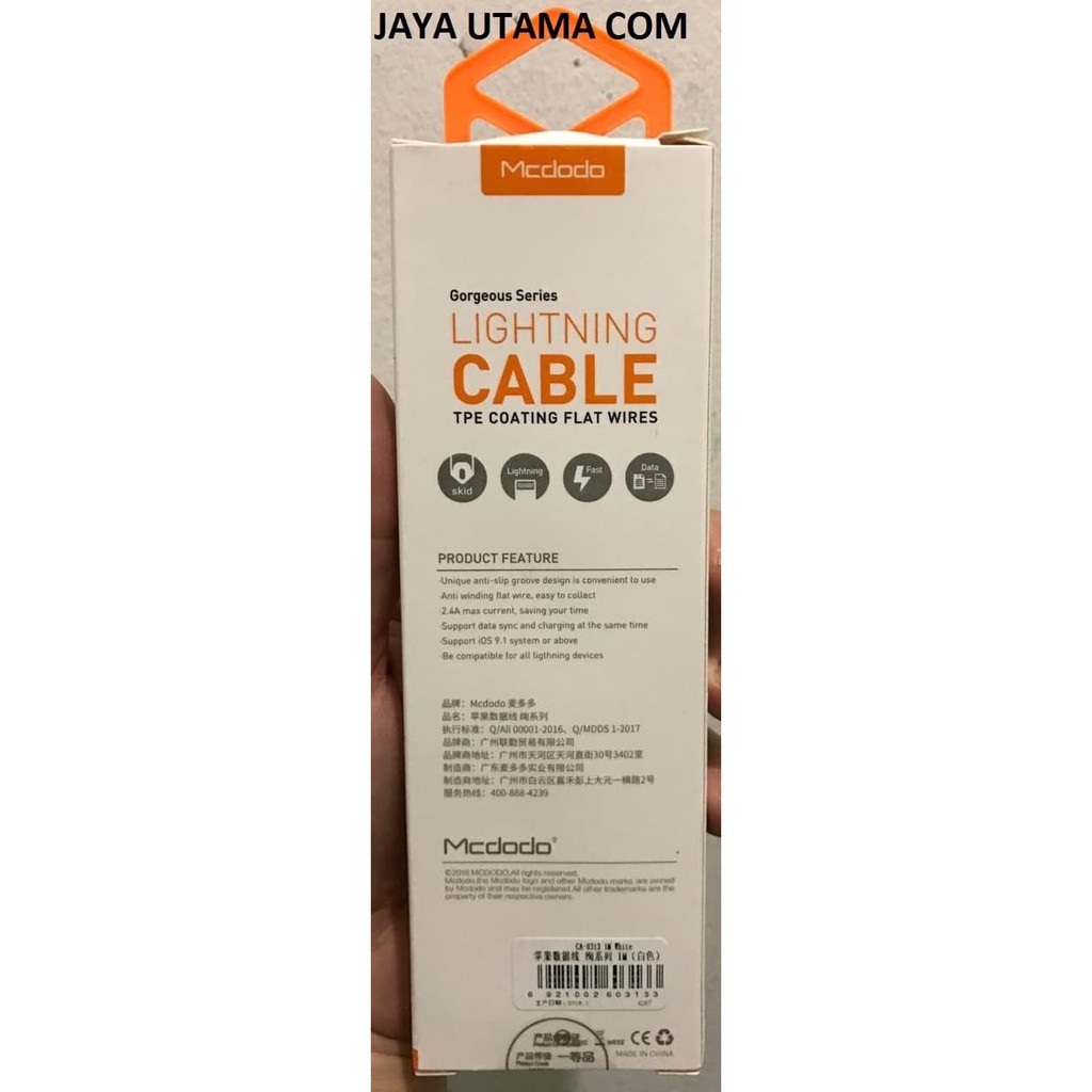 McDodo Lightning Data Cable 1M CA-0313 White ORIGINAL