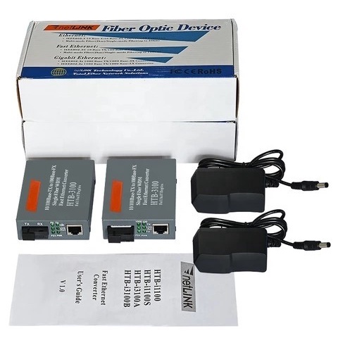 Netlink HTB 3100 10/100 Sepasang AB fiber optic converter HTB