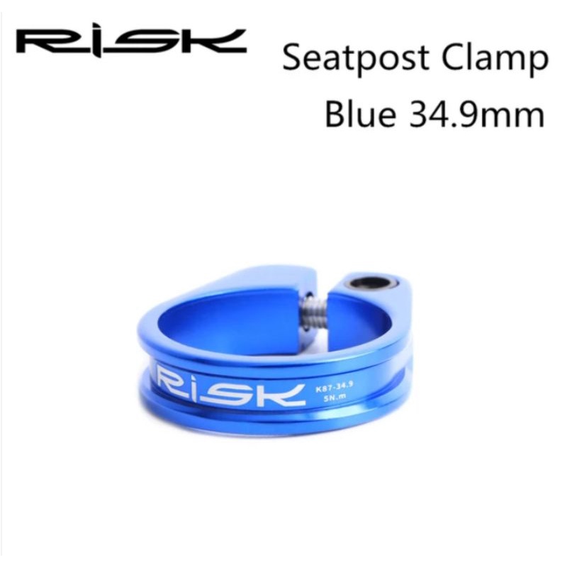 Risk Seatpost Seatclamp 34.9 mm Clamp For Seatpost Size 30.4mm 30.9mm 31.6mm Warna Biru