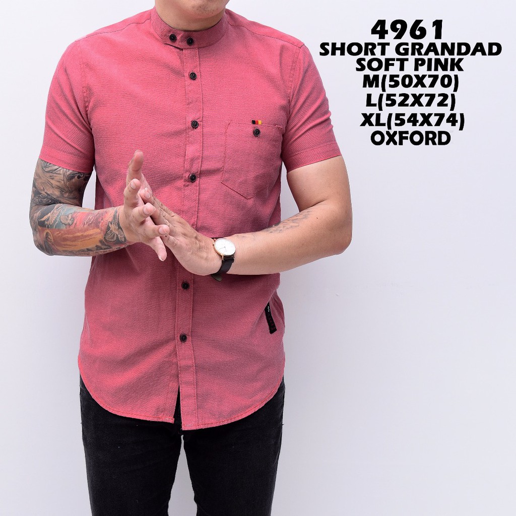 4961 Baju Koko Kemeja Pria Cowok Shanghai Lengan Pendek 